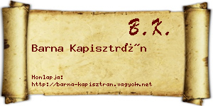 Barna Kapisztrán névjegykártya